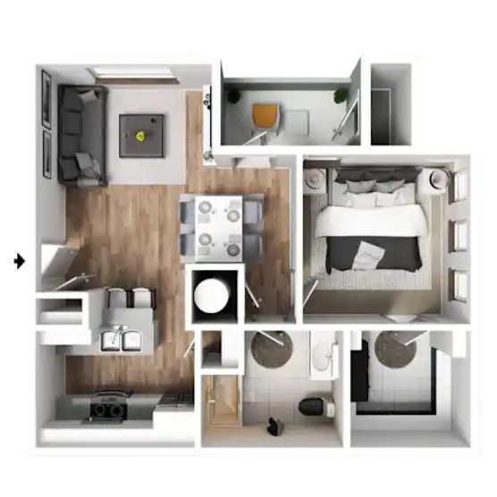 One Bedroom Floor Plan